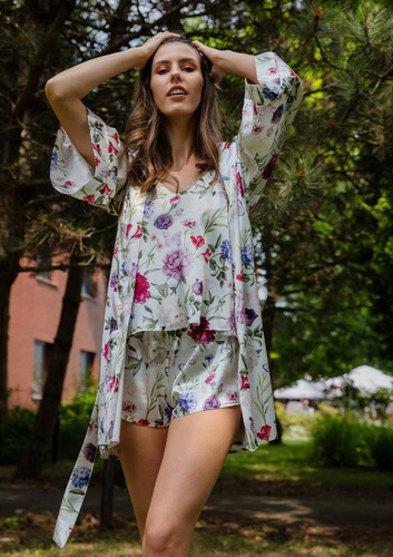 Komplet piżama damska Flowers  DKaren -DK-KK 5 biały