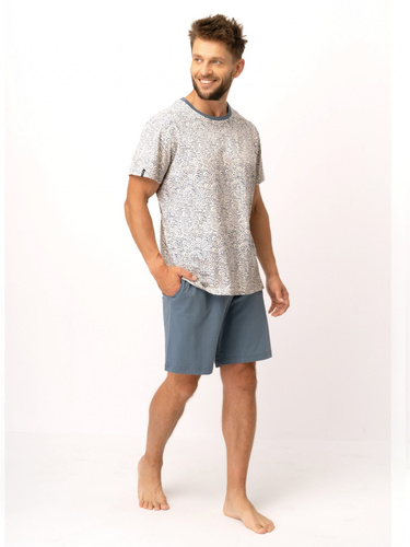 Piżama Męska MNS 748 Key - ecru- jeans