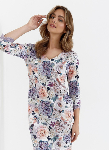 Koszula nocna 471 Cana -fioletowe kwiaty