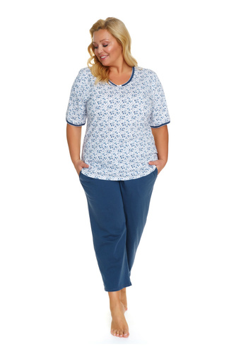 Piżama Damska Plus Size 5290 Doctor Nap - navy bloom