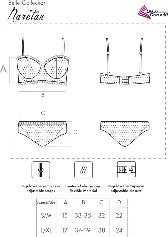 Komplet bielizny Naretan LC 90611 Est Belle Collection LivCo Corsetti Fashion