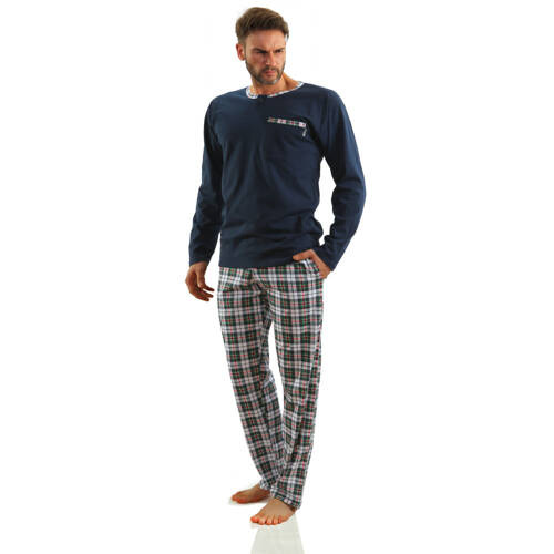 Bawełniana piżama męska Jasiek Sesto Senso - granatowy