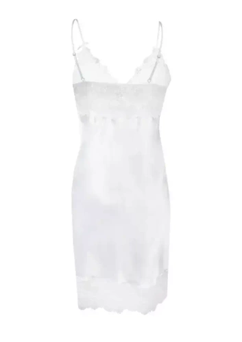 Halka satynowa Alubi koszulka damska DKaren - biały