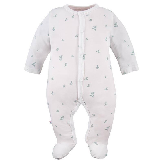 Pajac niemowlęcy Petite Eevi - listki biały