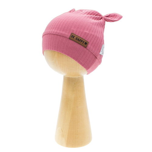 216054 Lala Nicol Czapka niemowlęca – bawełna prążkowana, bezuciskowy mankiet