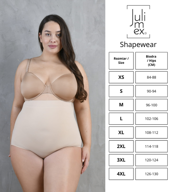 241 Figi korygujące Shapewear Wysoka Talia Julimex- naturalne