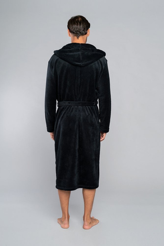 Szlafrok męski z kapturem Mimas Italian Fashion- granat