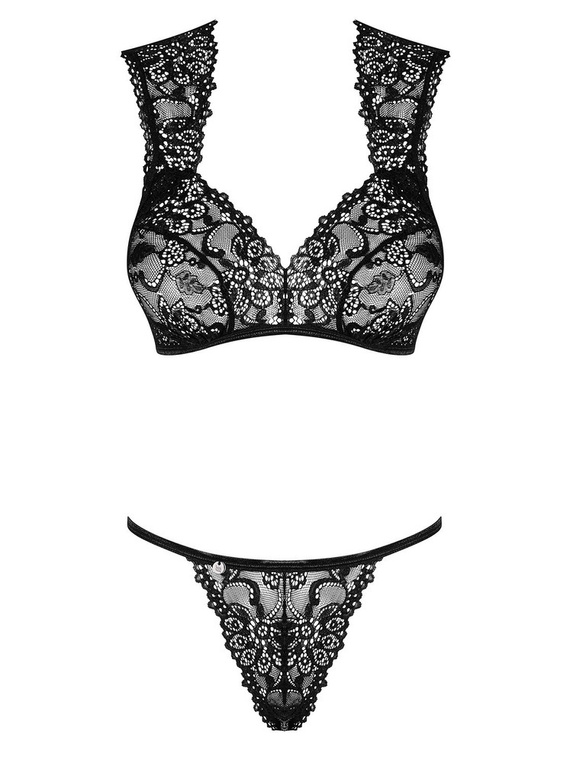 Komplet 2-częściowy Elisetta set Obsessive czarny