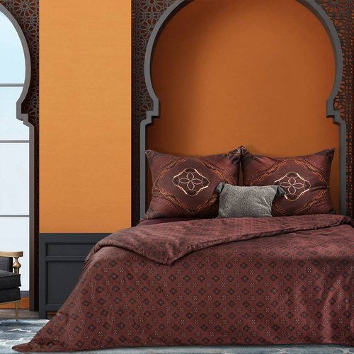 Pościel z makosatyny bawełnianej z geometrycznym wzorem Morocco 2 Eurofirany