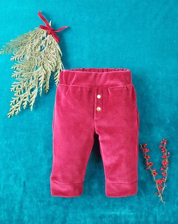 Spodnie welurowe 410W Little Gentleman Marija - bordo