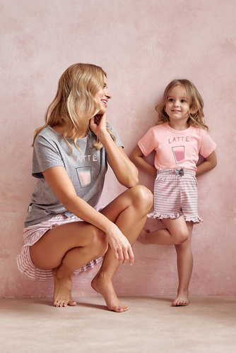 Piżama dla dziewczynki 3149, 3150 Frankie Taro - morela