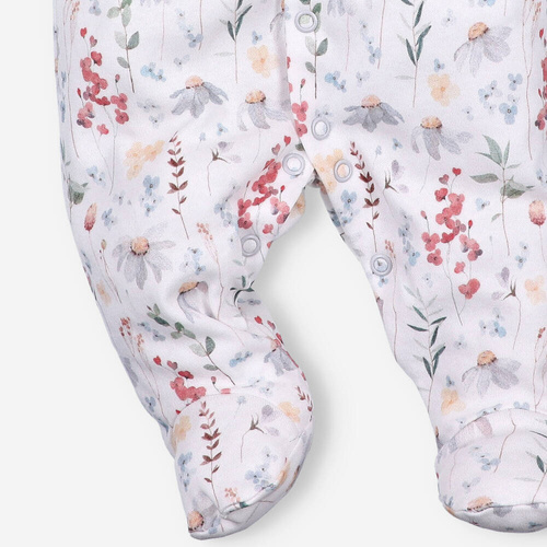 Pajacyk z bawełny organicznej Łąka Nini biały 