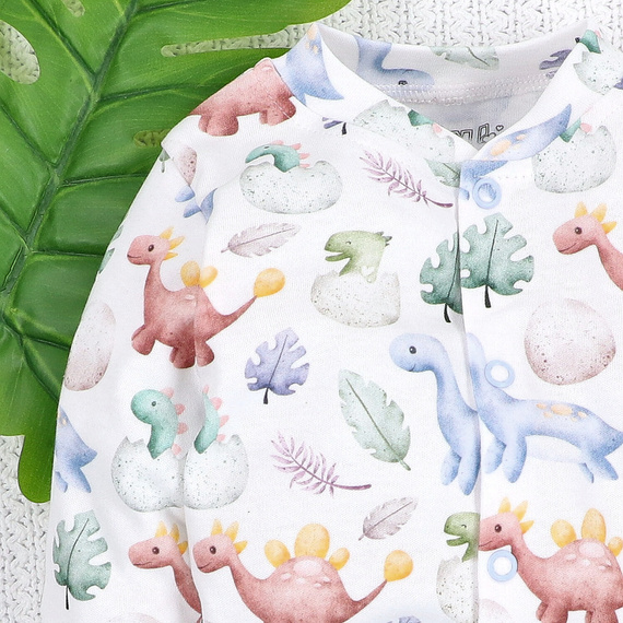 Pajacyk niemowlęcy Nini Dino Explorer | Naturalna bawełna organiczna, delikatność od pierwszego dnia