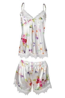 Komplet piżama damska Flowers DKaren -DK-KV biały