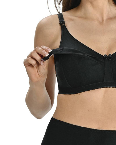 Miękki biustonosz do karmienia bez fiszbin 404 Perla Teyli - czarny 