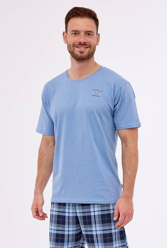 Piżama męska 326/273 Aspen 3 Cornette niebieski
