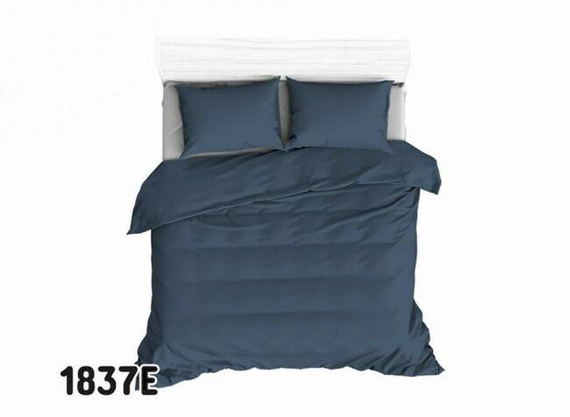 Pościel bawełniana jednobarwna 1792E Karo granatowy