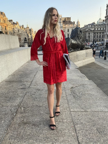 Szlafrok damski Krótki 457 Milagros Forex - czerwony