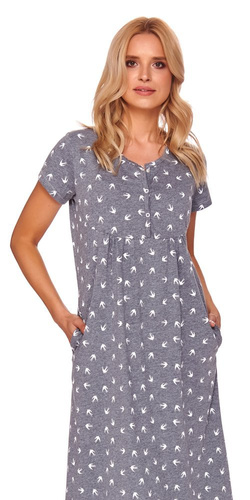 TM.4119 Koszula Nocna ciążowa i do karmienia Doctor Nap - dark grey