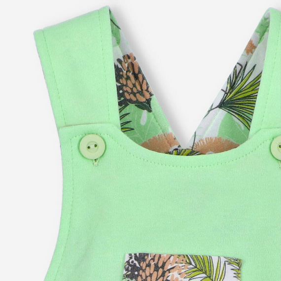 Spodnie ogrodniczki z bawełny organicznej Lion Nini zielony