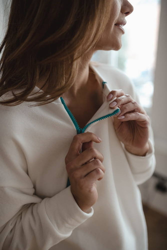 Bluza ciążowa i do karmienia  Mother Earth Milk&Love śmietankowy-turkusowy 