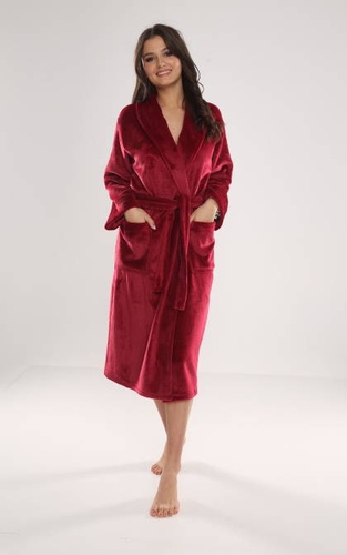 Długi Szlafrok damski 628 Abigail Forex - bordo