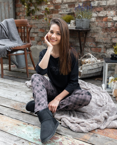 Sensis Piżama damska Reach For The Stars - czarny-brązowy