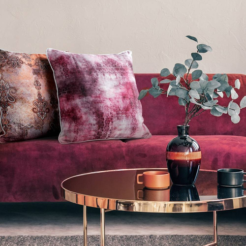 Poszewka dekoracyjna Len 19 z nadrukiem Eurofirany bordowy 