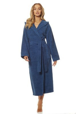 Długi Szlafrok Damski Frotte 2102 L&L - navy