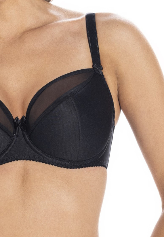 Biustonosz półusztywniany 2031 Half padded Teyli - czarny