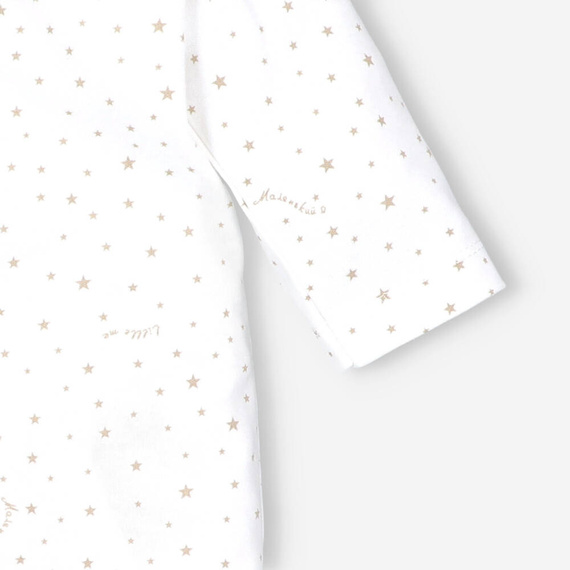 Pajacyk z bawełny organicznej Stars Nini ecru