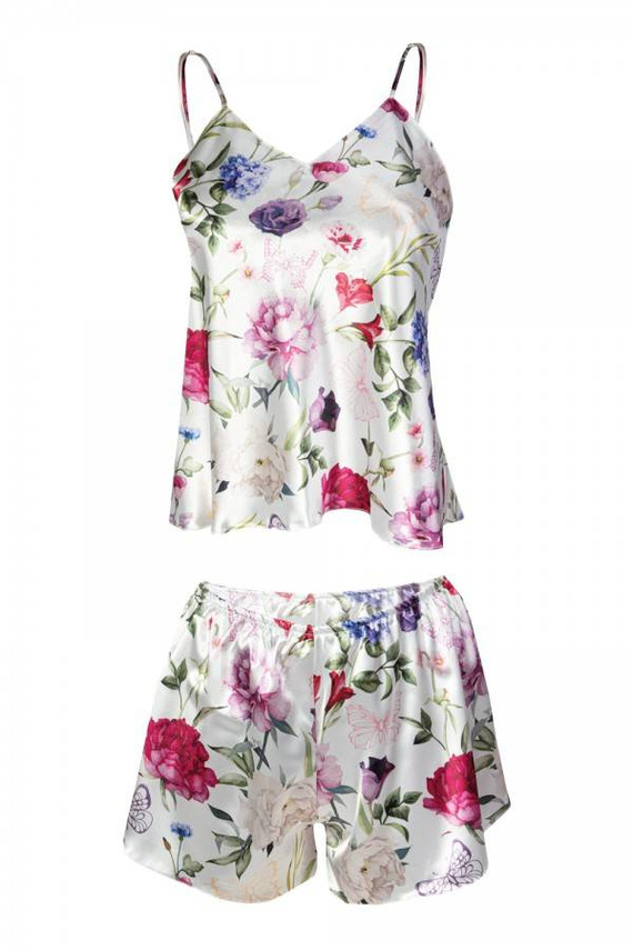 Komplet piżama damska Flowers DKaren -DK-KK 5 biały