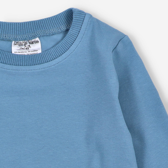 Lagarto Verde bluzka dla chłopca z długim rękawem niebieska– bawełniana, wygodna, trwała