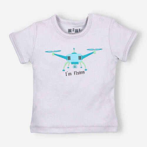 T-shirt z bawełny organicznej Drone Nini szary