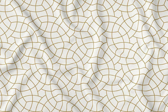 Obrus dekoracyjny 4137 A Panama 98 Detexpol złoty geometryczny