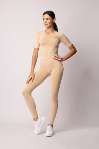 Bluzka damska krótki rękaw Melange Rashguard Spaio iced coffee