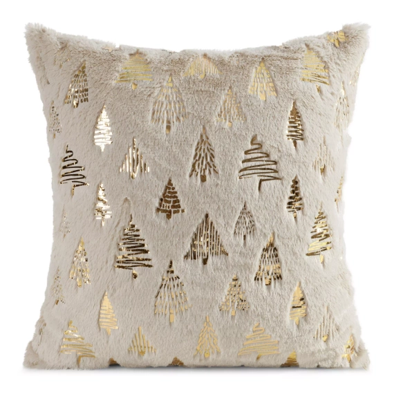 Chp 193 Świąteczna poszewka Eurofirany z motywem złotej choinki – stylowa dekoracja świąteczna