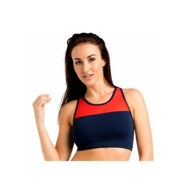 Sportowy top damski Lino Teyli - czerwony/niebieski