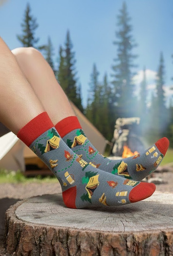 Skarpety męskie Milena 0125.053 Trekking – wygodne i wzorzyste, Melanż