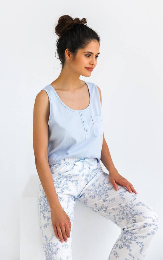 Piżama damska Arely Sensis - błękitny