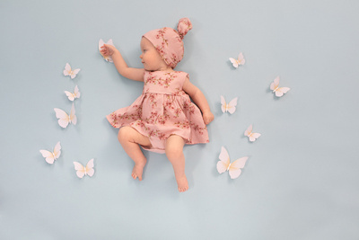 Sukienko-body Summer Mood Pinokio - róż kwiaty