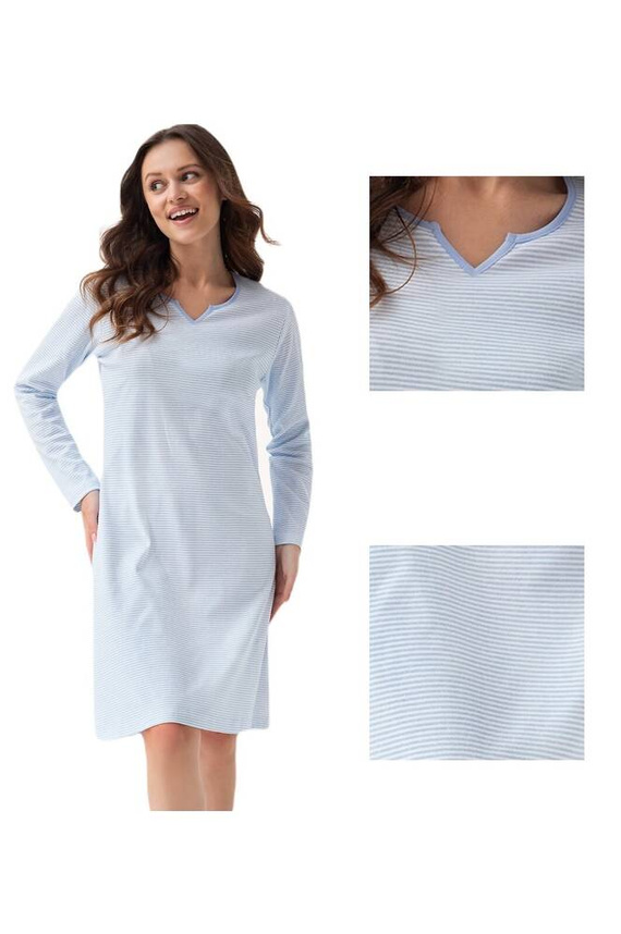 Koszula Nocna z długim rękawem 295 Luna niebieski