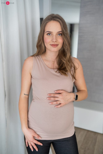 Koszulka ciążowa i do karmienia Milk Top Milk&Love beżowy