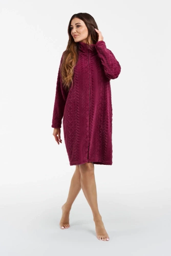 Szlafrok damski na zamek Rena Italian Fashion - bordowy