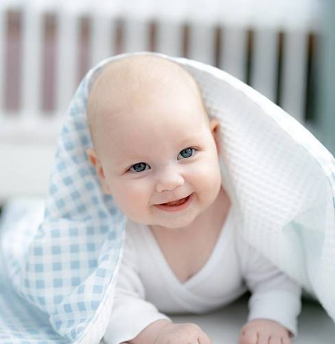 Kocyk Niemowlęcy Beth Sensis - biały-niebieski