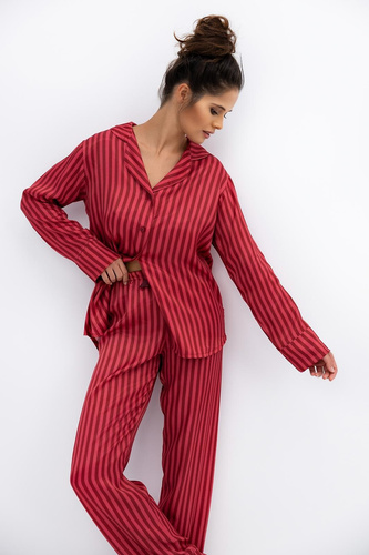 Sensis Rosemary Piżama damska – koszula w paski i spodnie, wiskoza
