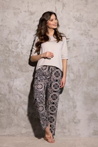 Piżama damska La Boheme Momenti Per Me beige