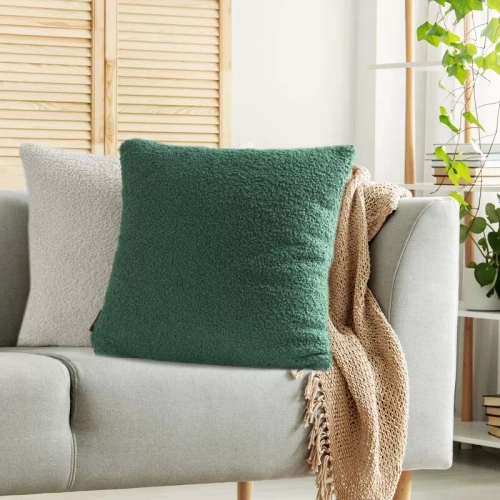 Poszewka dekoracyjna welurowa Bukla Eurofirany ciemny zielony