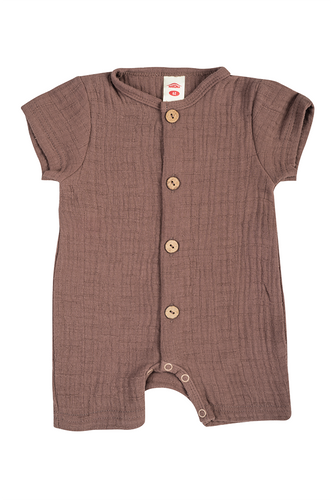 Rampers niemowlęcy"Bamboo Muslin Choco"  Makoma 