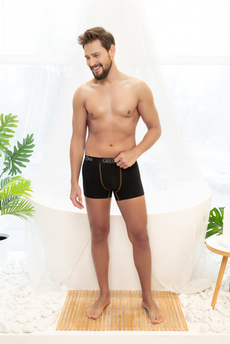 Bokserki męskie Fluo Italian Fashion - czarny/fluo pomarańcz